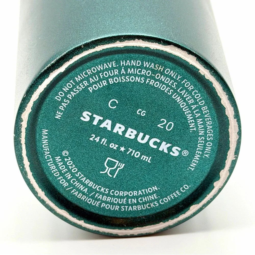 Starbucks 24oz Matte‎ Dark Green Cold Cup Tumbler – Used